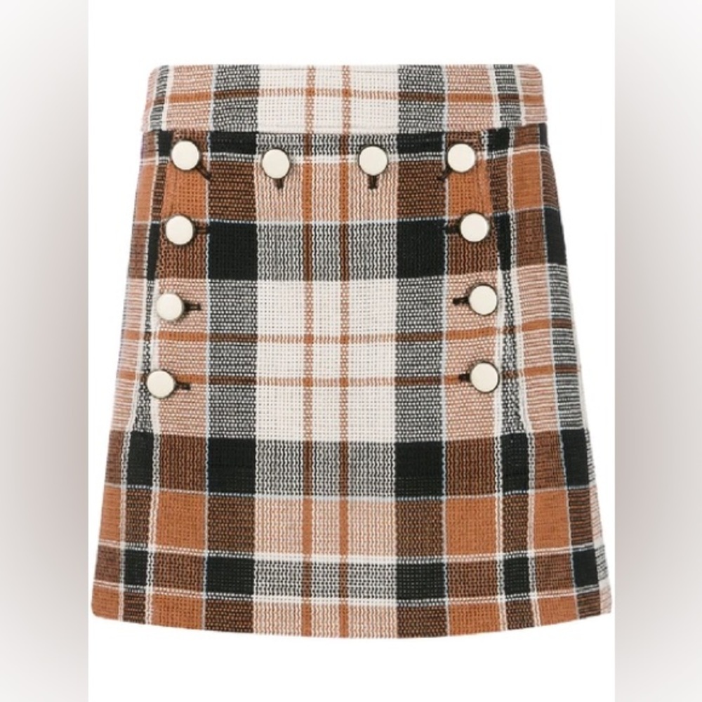 NWT Veronica Beard Plaid Ording Mini Skirt